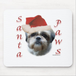 Shih Tzu Santa Paws Mouse Pad