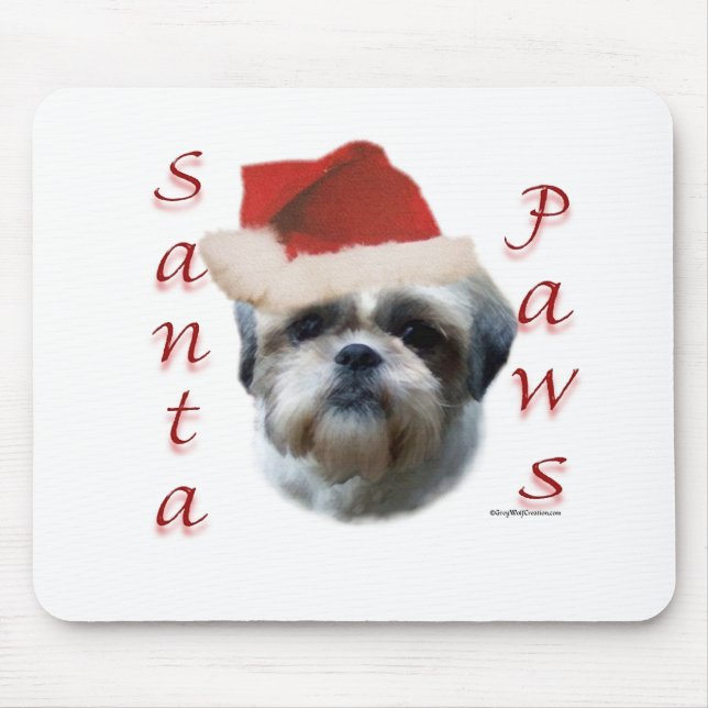 Shih Tzu Santa Paws Mouse Pad (Front)
