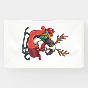 Shih Tzu Santa�s Sleigh Ride Banner