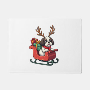 Shih Tzu Santa�s Sleigh Ride Doormat