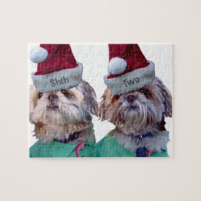 Shih Tzu -Shih Two Christmas Puzzle (Horizontal)