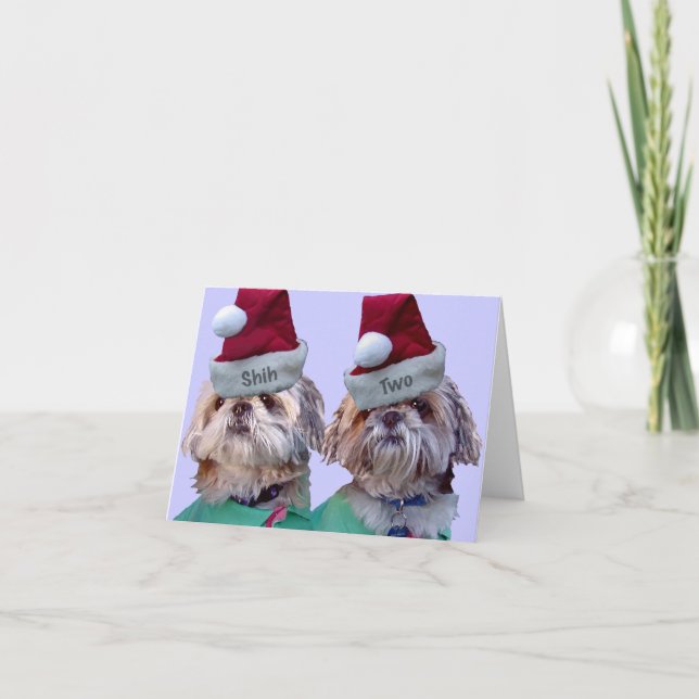 Shih Tzu -Shih Two Holiday Card (Front)