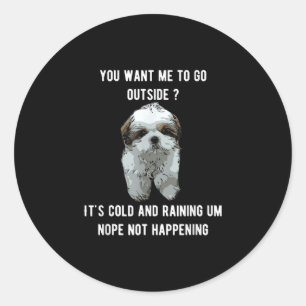 Shih Tzu Shih Tzu You Want Me To Go Outside Classic Round Sticker