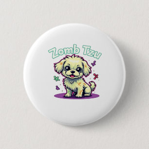 Shih Tzu Shihtzu Zombie Dog Halloween Oversized T- 6 Cm Round Badge