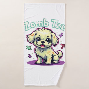 Shih Tzu Shihtzu Zombie Dog Halloween Oversized T- Bath Towel