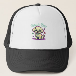 Shih Tzu Shihtzu Zombie Dog Halloween Oversized T- Trucker Hat