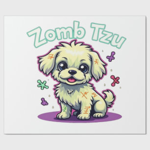 Shih Tzu Shihtzu Zombie Dog Halloween Oversized T- Wrapping Paper