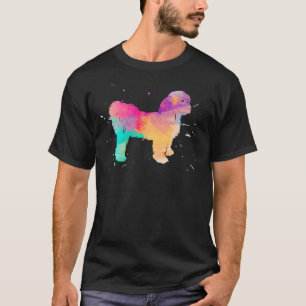Shih Tzu Short Clip Watercolor Paint Splat T-Shirt