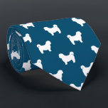 Shih Tzu Silhouettes Pattern Blue and White Tie<br><div class="desc">This original Shih Tzu silhouettes pattern blue neck tie makes a great gift for dog dads! Available in a variety of colours, this cool tie makes a statement for anyone who loves a Shih Tzu. An awesome gift for the guy who wears a tie for business, or for special events...</div>