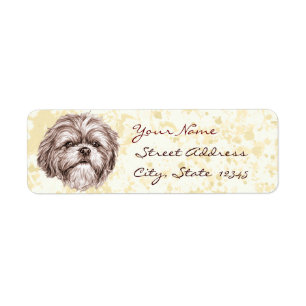 Shih Tzu Sketch Return Address Label