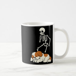 Shih Tzu Sleeping Dog Cute Halloween Skeleton Funn Coffee Mug