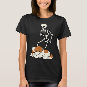 Shih Tzu Sleeping Dog Cute Halloween Skeleton Funn T-Shirt