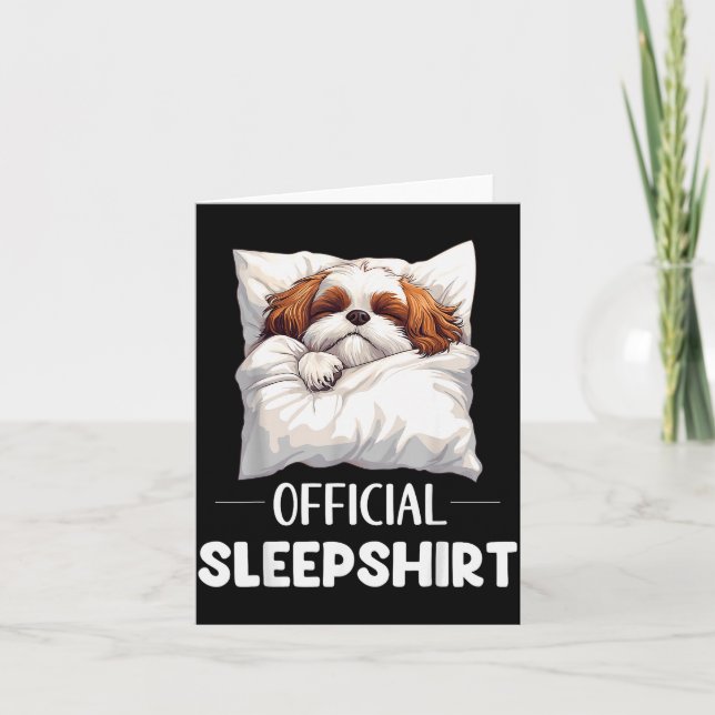 Shih Tzu Sleepshirt Cute Dog Lover Pajama Sleepwea Card (Front)