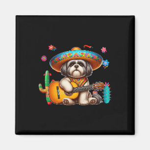 Shih Tzu Sombrero Mexican Guitar Cinco De Mayo Own Magnet