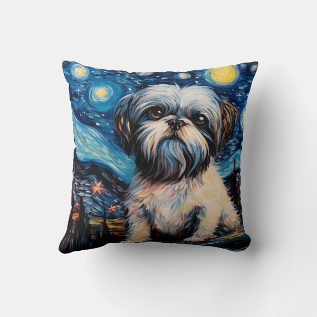 Shih Tzu Starry Night Cushion (Back)