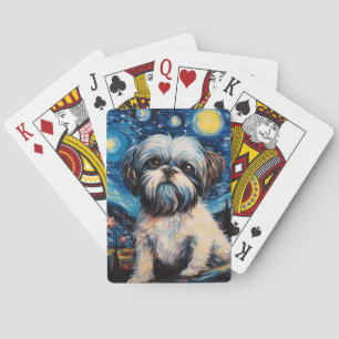 Shih Tzu Starry Night Playing Cards