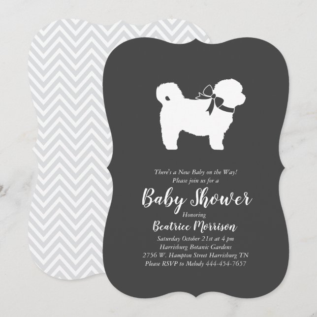 Shih Tzu Teddy Bear Dog Baby Shower Gender Neutral Invitation (Front/Back)