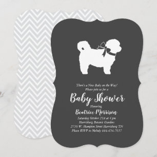 Shih Tzu Teddy Bear Dog Baby Shower Gender Neutral Invitation