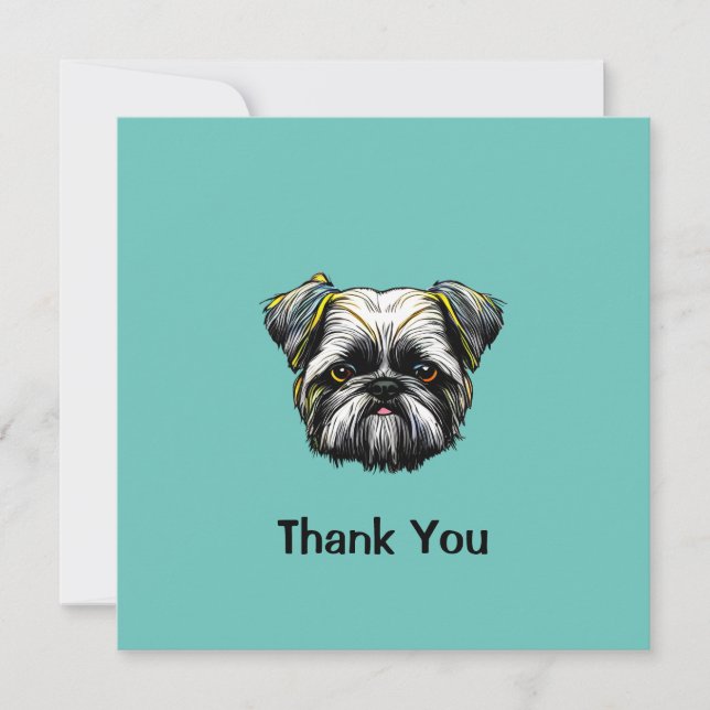 Shih Tzu Thank you Invitation (Front)
