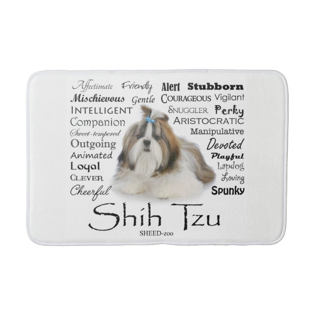 Shih Tzu Traits Bath Mat (Front)