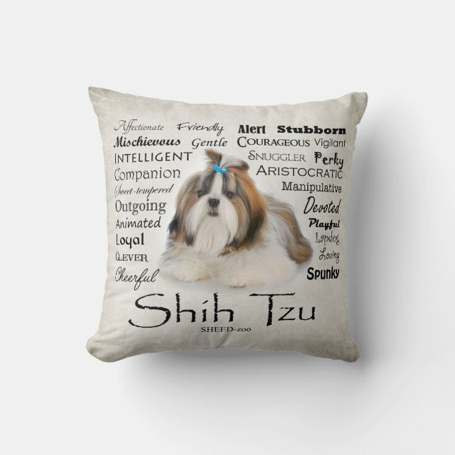 Shih Tzu Traits Pillow (Front)