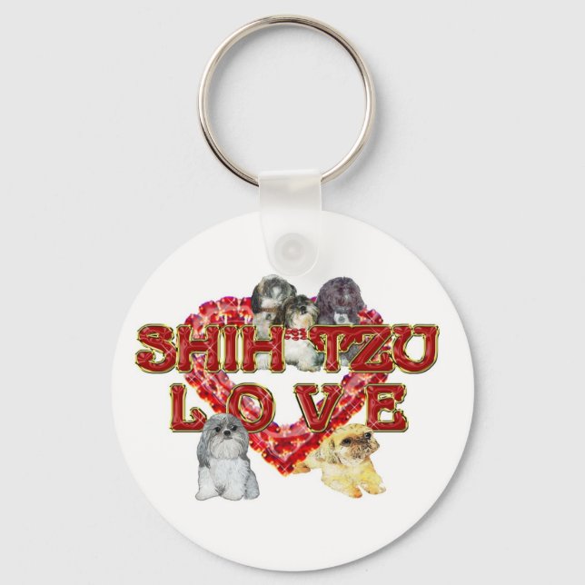 Shih Tzu Valentine Keychain (Front)