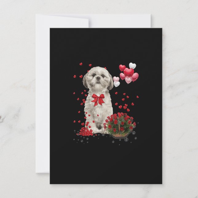 Shih Tzu Valentines Day Funny Dog Lover Happy Vale Invitation (Front)