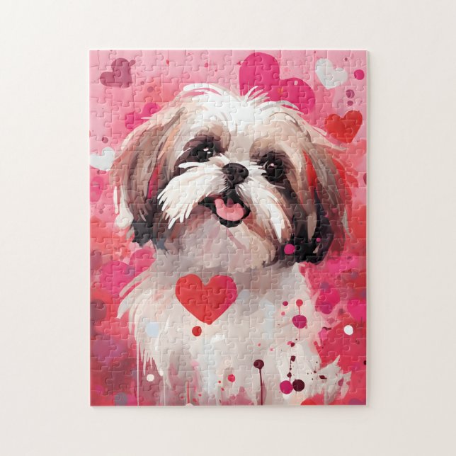 Shih Tzu Valentines day Jigsaw Puzzle (Vertical)