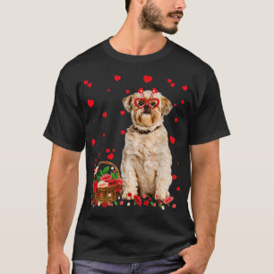 Shih Tzu Valentines Day s Dog Heart Flowers  T-Shirt