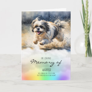 Shih tzu watercolour pet dog loss sympathy  card