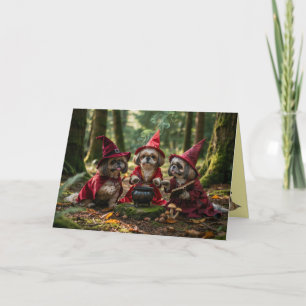Shih Tzu Witch Halloween Card