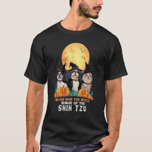 Shih Tzu Witch Pumpkin Halloween Night Costume Shi T-Shirt