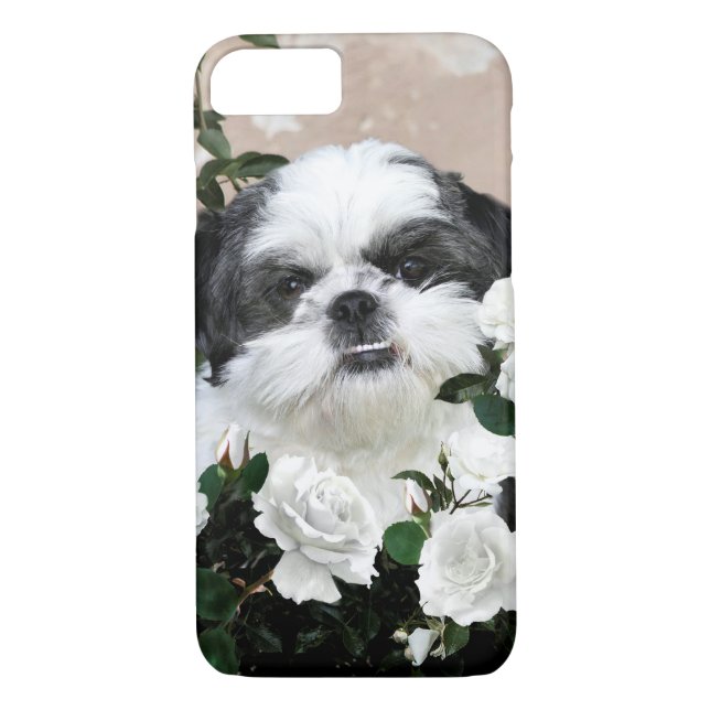Shih Tzu with roses Case-Mate iPhone Case (Back)