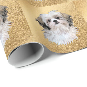 Shih Tzu Wreath Wrapping Paper