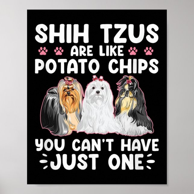 Shih Tzus Are Like Tato Chips You Can't Have Shiht Poster (Front)