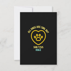 Shih tzus dogs rule cute dog animal pet thank you card