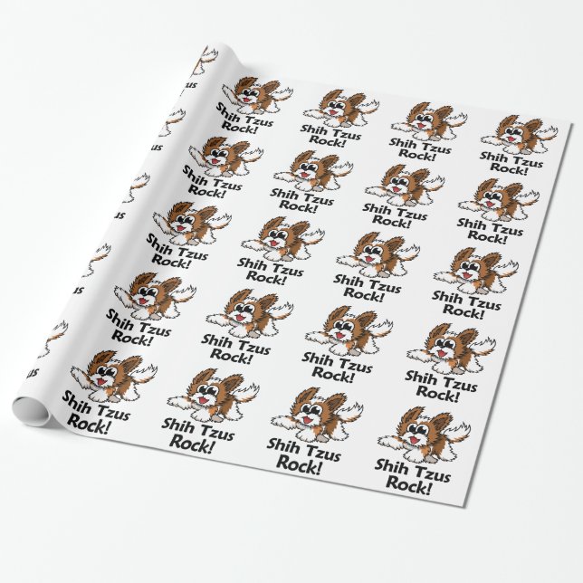 Shih Tzus Rock! Wrapping Paper (Unrolled)