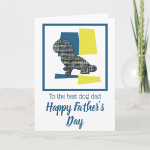 Shihpoo Dog Silhouette TriColour Father’s Day Card