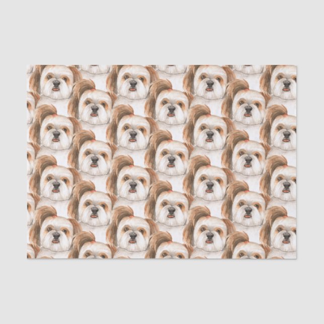Shihtzu cute dog face handdrawn tissue paper (Front)