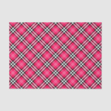 Shihtzu Dog Pink Plaid Birthday Party Tissue Paper