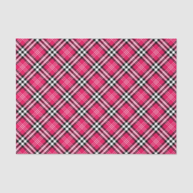 Shihtzu Dog Pink Plaid Birthday Party Tissue Paper (Front)