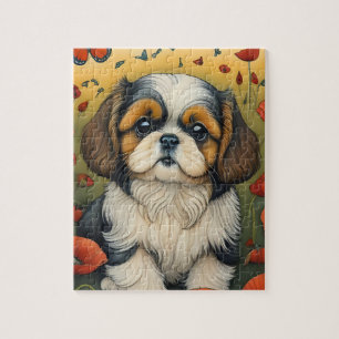 Shihtzu puppy crayon art puzzle