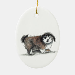 Shihtzu Puppy Dog, Pet Ceramic Ornament