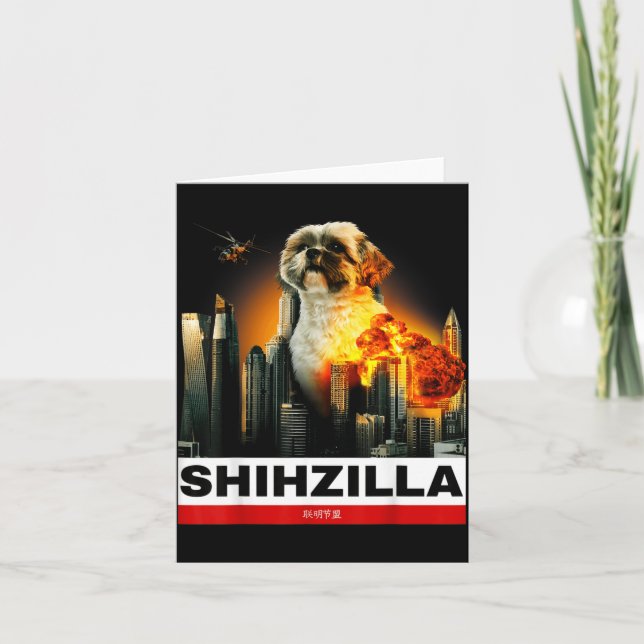 Shihzilla - Funny Shih Tzu Card (Front)