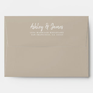 Shiitake Grey Wedding Return Address Envelope