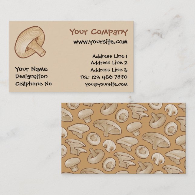 Shiitake Mushroom Icon Business Card (Front/Back)