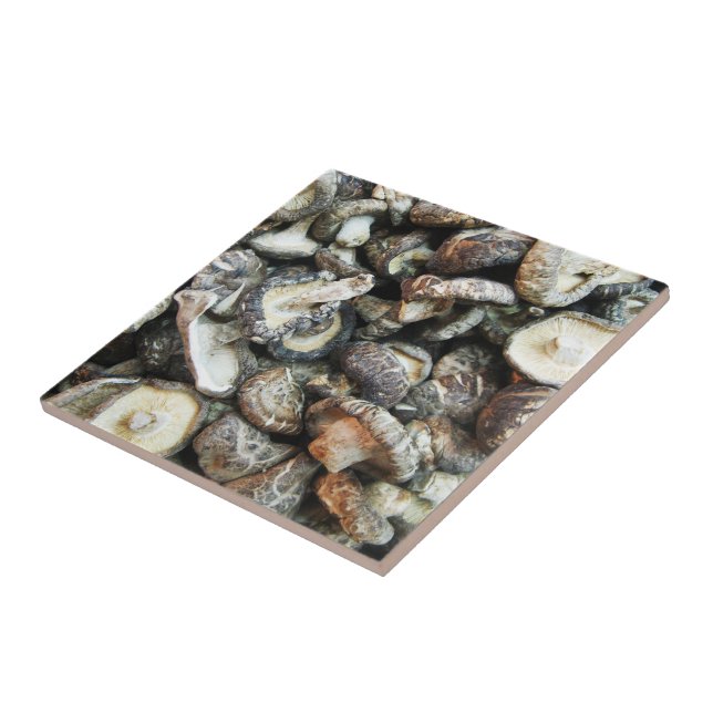 Shiitake Mushrooms Ceramic Tile (Side)
