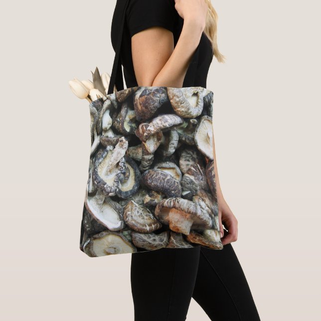 Shiitake Mushrooms Tote Bag (Close Up)