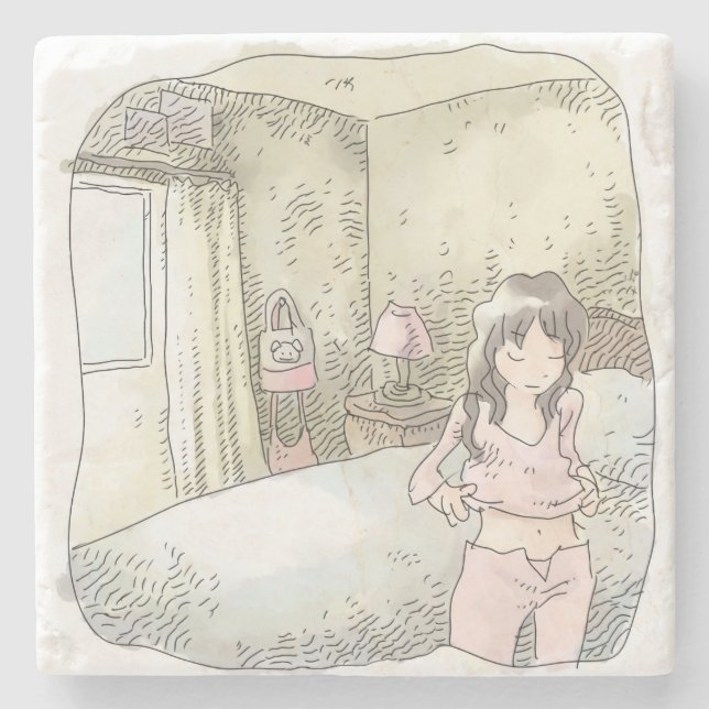 Shiji Saya Stone Coaster (Front)
