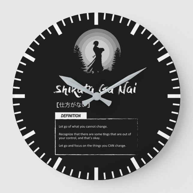 Shikata-ga-nai - Japanese Concept For Success Large Clock (Front)